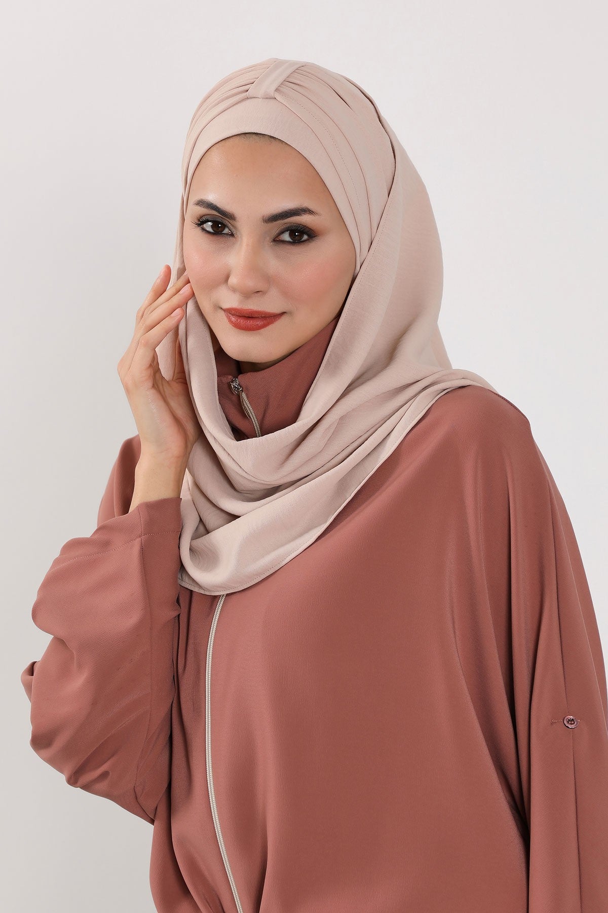 Practical Stylish Aerobin Shawl for Women, Effortless Aerobin Instant Shawl, Breathable Pleated Women Shawl Headscarf Lightweight,CPS-91 Stone