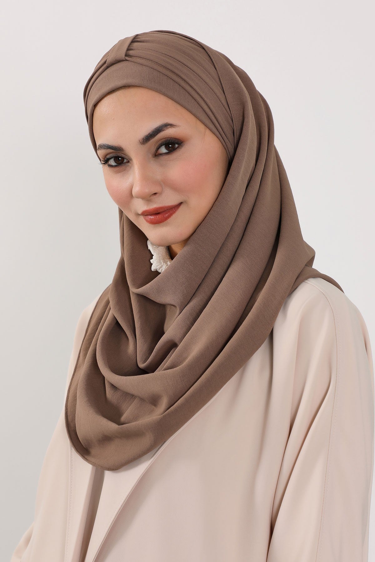 Practical Stylish Aerobin Shawl for Women, Effortless Aerobin Instant Shawl, Breathable Pleated Women Shawl Headscarf Lightweight,CPS-91 Chocolate