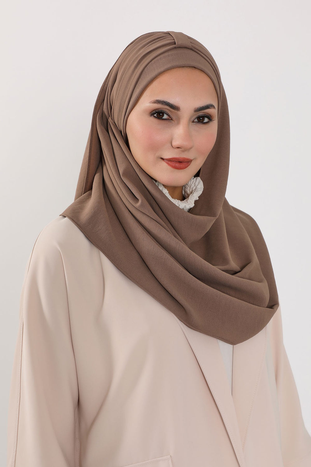 Practical Stylish Aerobin Shawl for Women, Effortless Aerobin Instant Shawl, Breathable Pleated Women Shawl Headscarf Lightweight,CPS-91 Chocolate