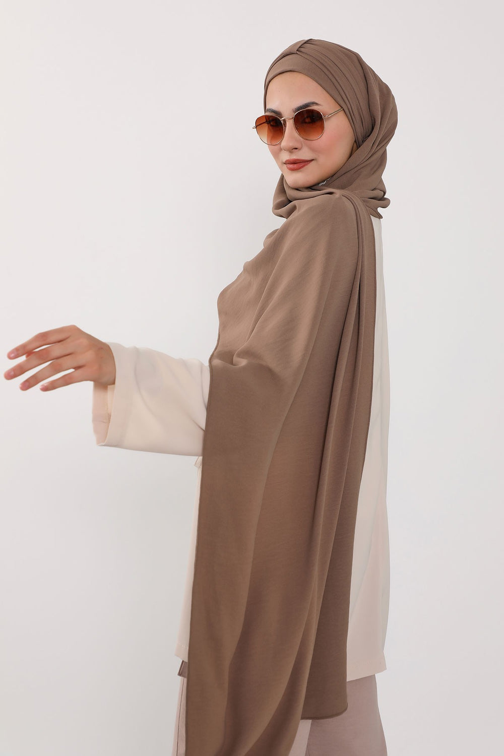 Practical Stylish Aerobin Shawl for Women, Effortless Aerobin Instant Shawl, Breathable Pleated Women Shawl Headscarf Lightweight,CPS-91 Chocolate
