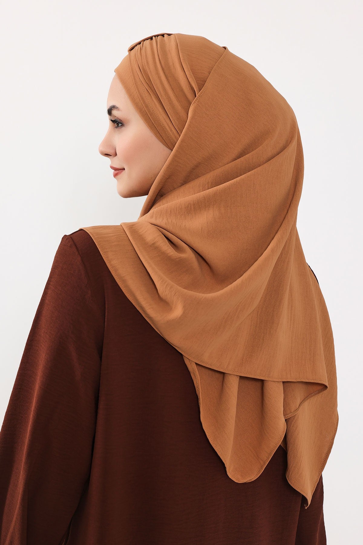 Practical Stylish Aerobin Shawl for Women, Effortless Aerobin Instant Shawl, Breathable Pleated Women Shawl Headscarf Lightweight,CPS-91 Camel