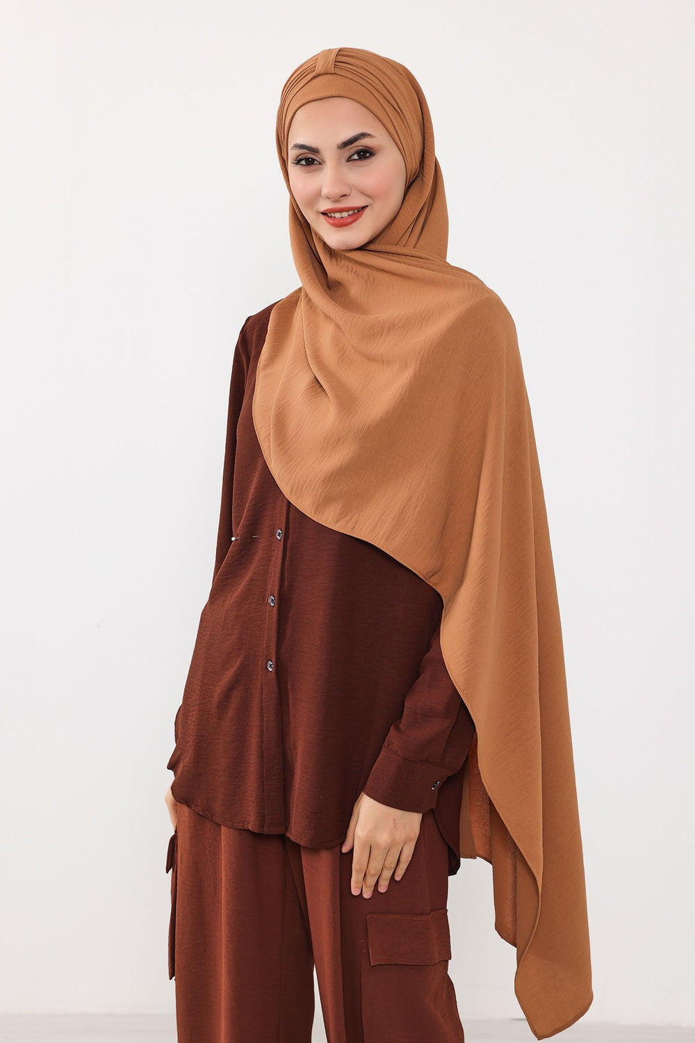 Practical Stylish Aerobin Shawl for Women, Effortless Aerobin Instant Shawl, Breathable Pleated Women Shawl Headscarf Lightweight,CPS-91 Camel