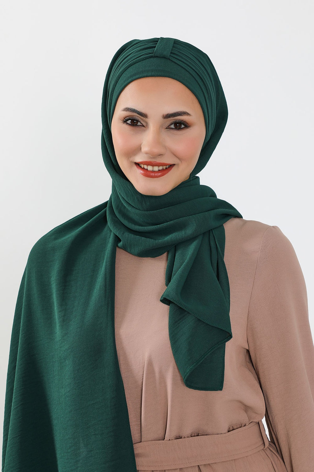 Practical Stylish Aerobin Shawl for Women, Effortless Aerobin Instant Shawl, Breathable Pleated Women Shawl Headscarf Lightweight,CPS-91 Dark Green