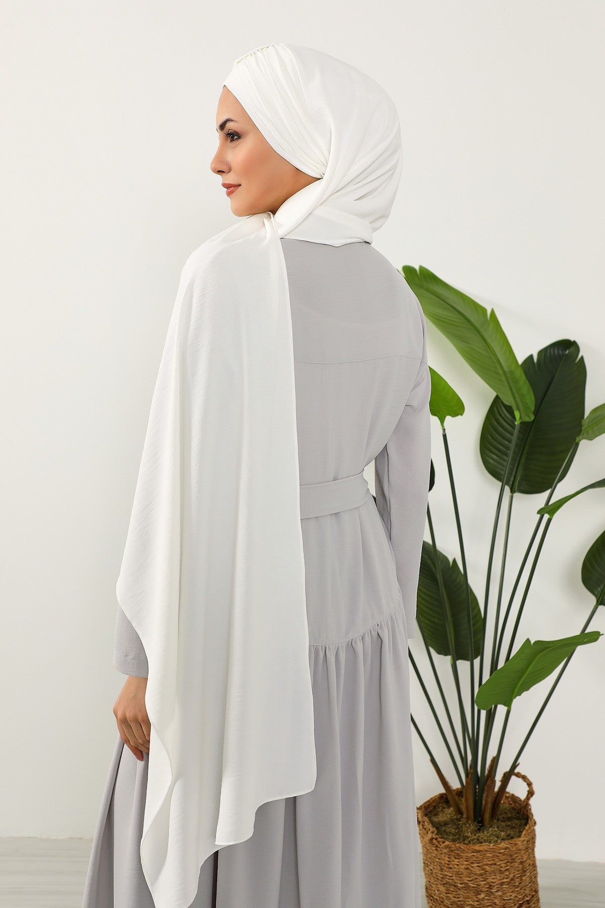 Practical Stylish Aerobin Shawl for Women, Effortless Aerobin Instant Shawl, Breathable Pleated Women Shawl Headscarf Lightweight,CPS-91 Ecru