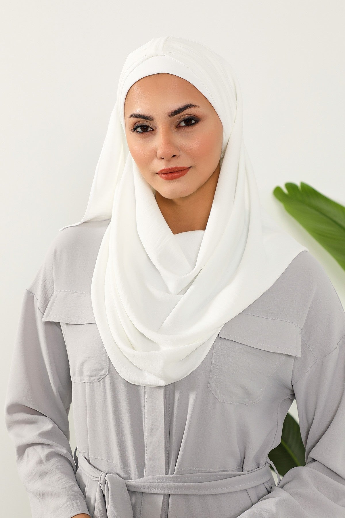 Practical Stylish Aerobin Shawl for Women, Effortless Aerobin Instant Shawl, Breathable Pleated Women Shawl Headscarf Lightweight,CPS-91 Ecru