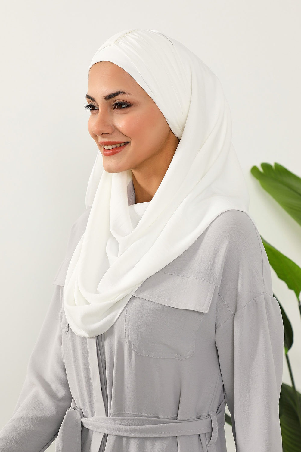 Practical Stylish Aerobin Shawl for Women, Effortless Aerobin Instant Shawl, Breathable Pleated Women Shawl Headscarf Lightweight,CPS-91 Ecru