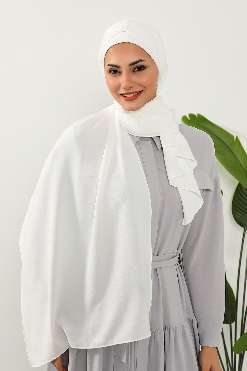 Practical Stylish Aerobin Shawl for Women, Effortless Aerobin Instant Shawl, Breathable Pleated Women Shawl Headscarf Lightweight,CPS-91 Ecru