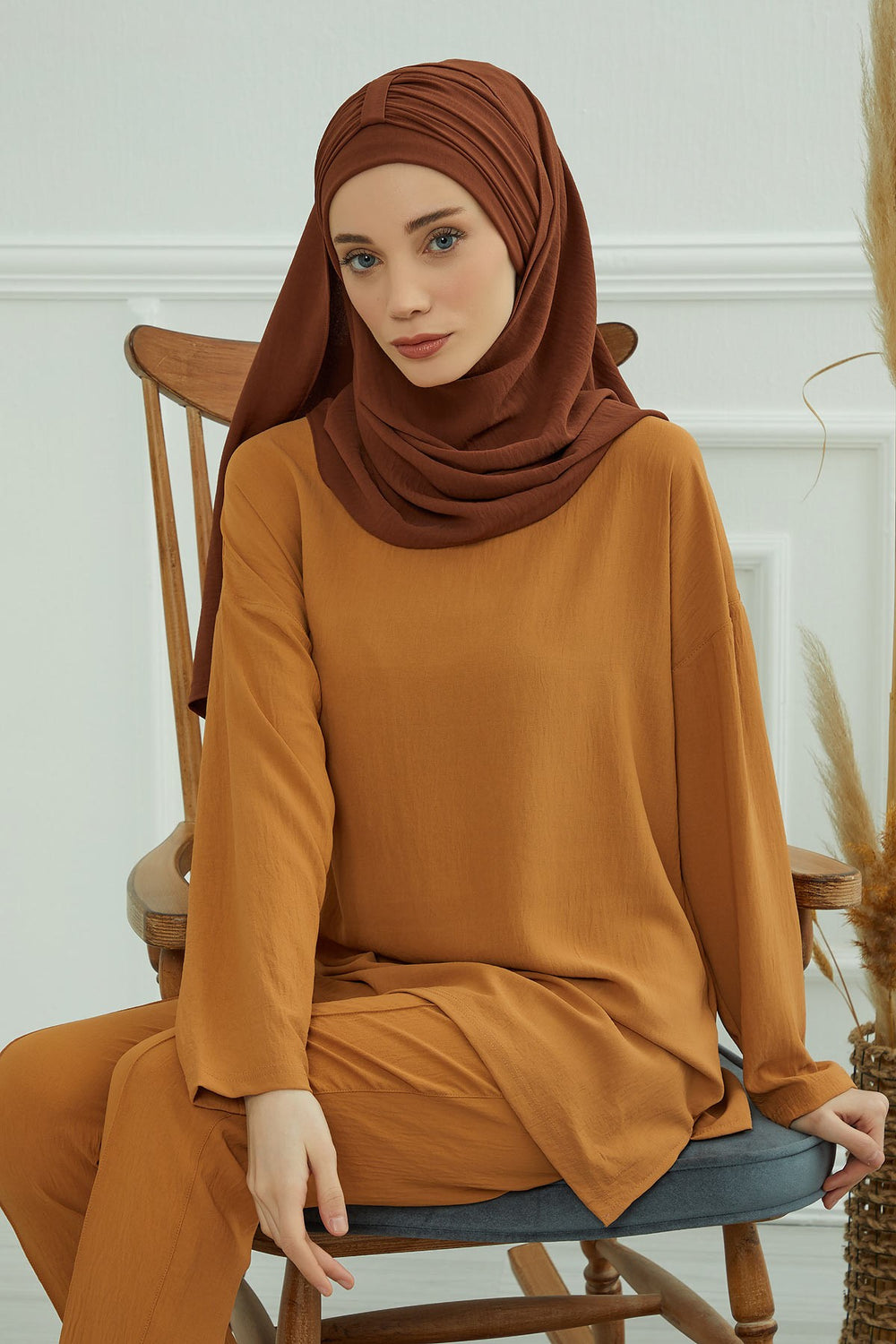 Practical Stylish Aerobin Shawl for Women, Effortless Aerobin Instant Shawl, Breathable Pleated Women Shawl Headscarf Lightweight,CPS-91 Cinnamon
