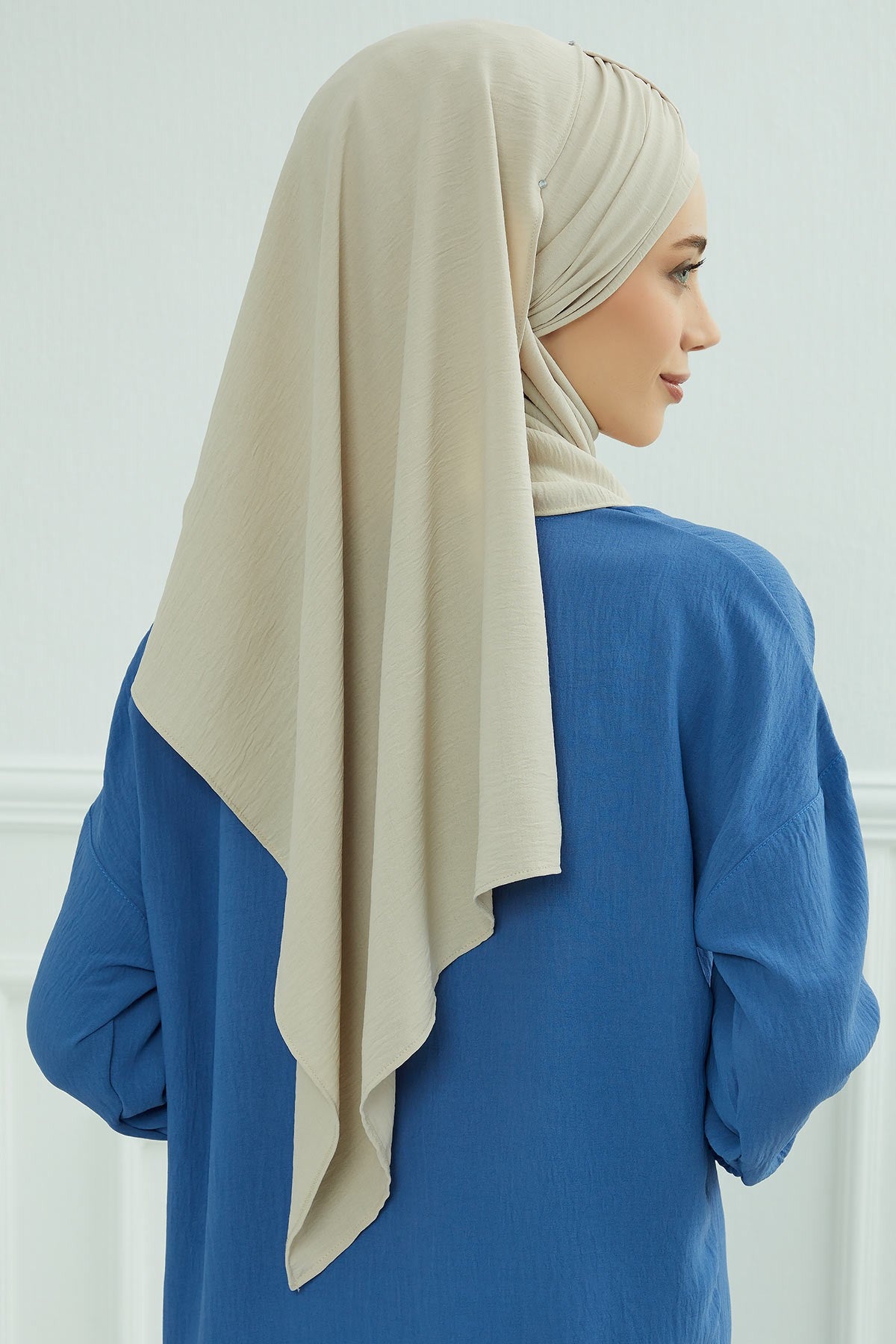 Practical Stylish Aerobin Shawl for Women, Effortless Aerobin Instant Shawl, Breathable Pleated Women Shawl Headscarf Lightweight,CPS-91 Beige