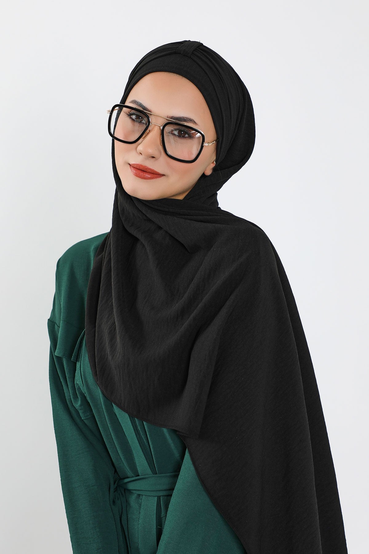 Practical Stylish Aerobin Shawl for Women, Effortless Aerobin Instant Shawl, Breathable Pleated Women Shawl Headscarf Lightweight,CPS-91 Black