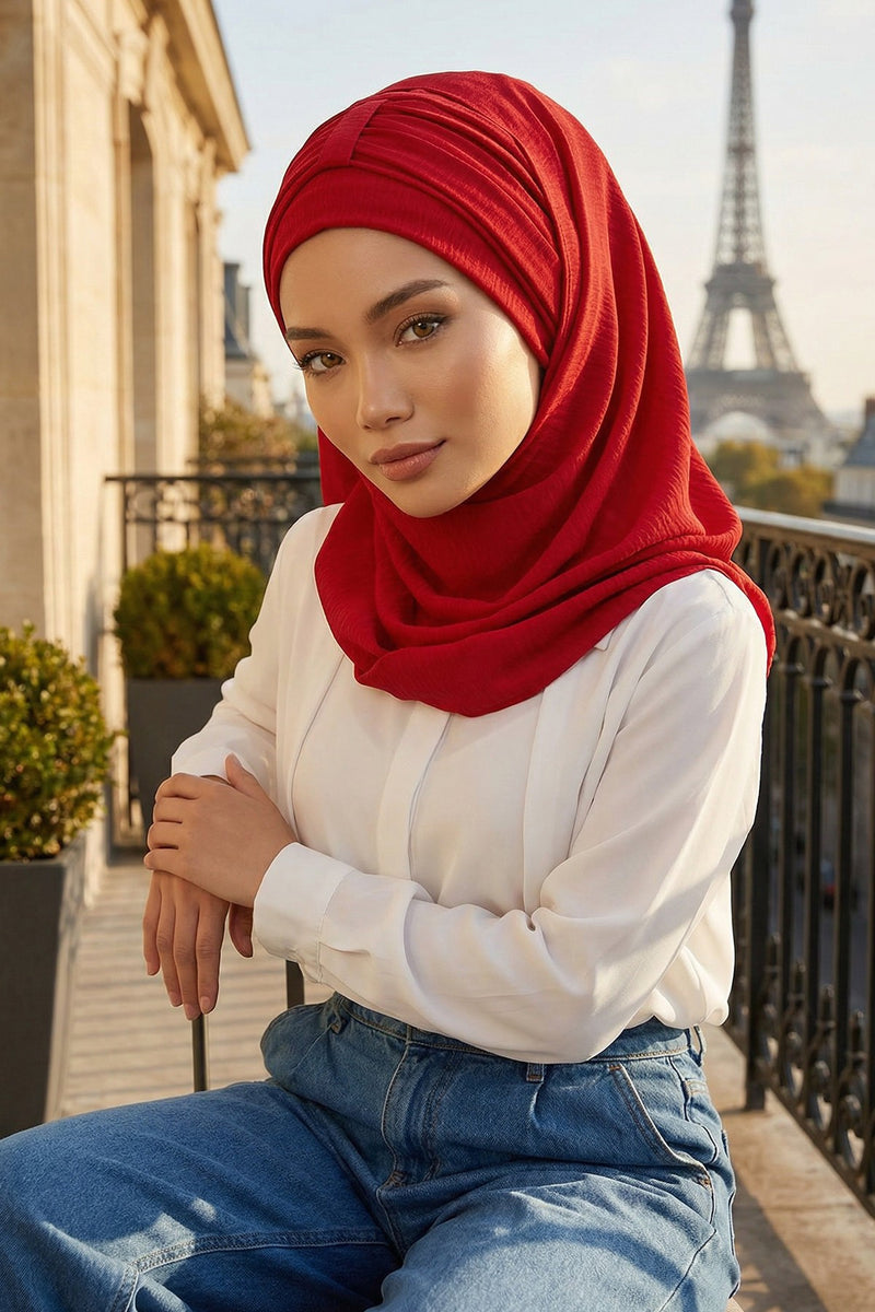 Practical Stylish Aerobin Shawl for Women, Effortless Aerobin Instant Shawl, Breathable Pleated Women Shawl Headscarf Lightweight,CPS-91