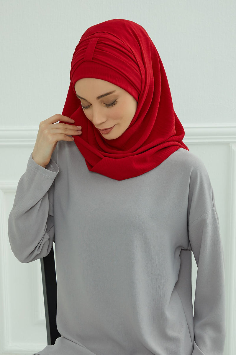 Practical Stylish Aerobin Shawl for Women, Effortless Aerobin Instant Shawl, Breathable Pleated Women Shawl Headscarf Lightweight,CPS-91