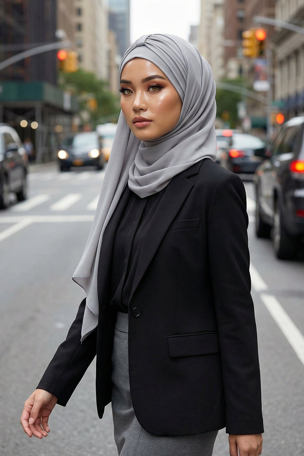 Practical Stylish Aerobin Shawl for Women, Effortless Aerobin Instant Shawl, Breathable Pleated Women Shawl Headscarf Lightweight,CPS-91 Grey