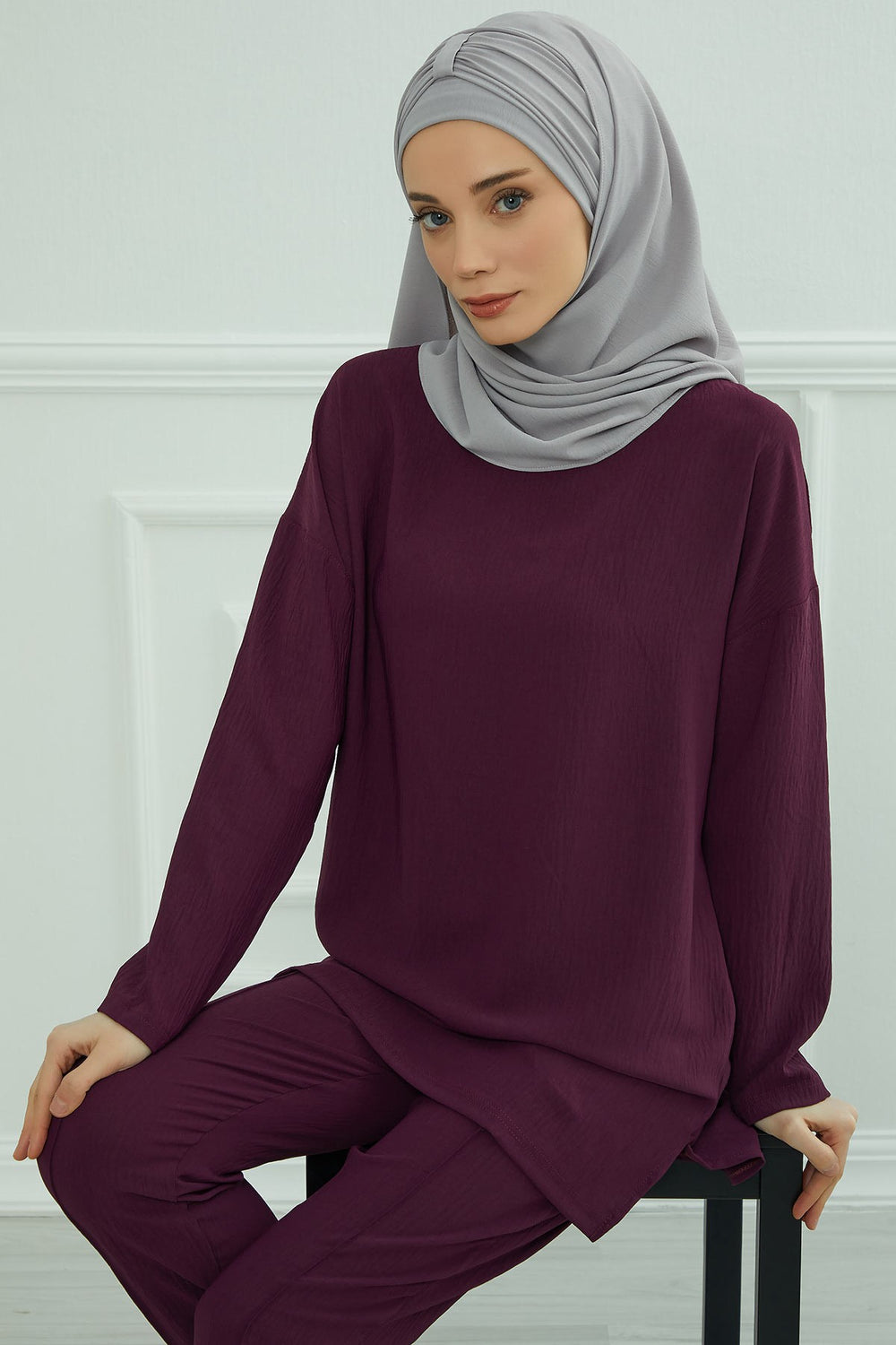Practical Stylish Aerobin Shawl for Women, Effortless Aerobin Instant Shawl, Breathable Pleated Women Shawl Headscarf Lightweight,CPS-91 Grey