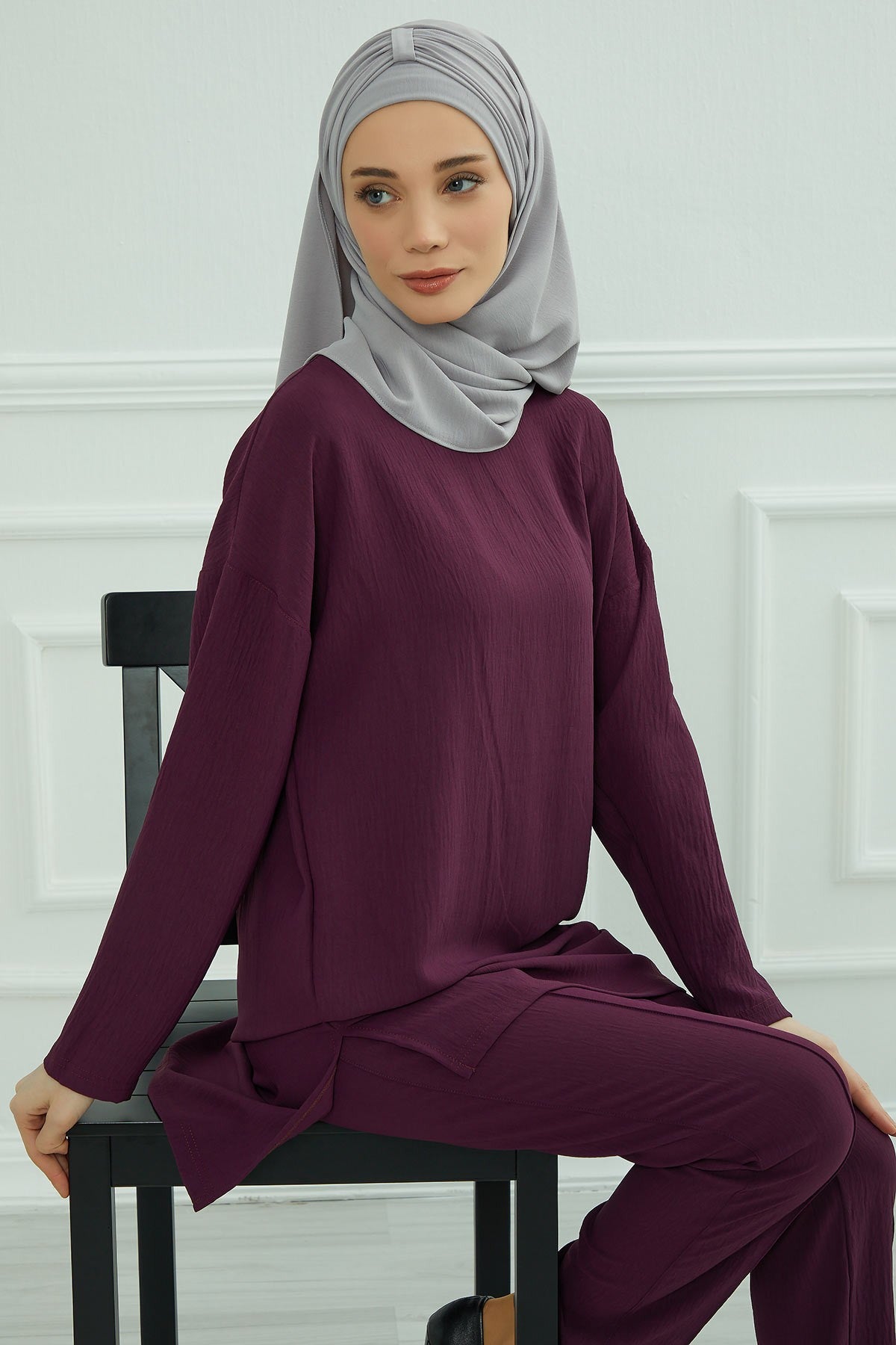 Practical Stylish Aerobin Shawl for Women, Effortless Aerobin Instant Shawl, Breathable Pleated Women Shawl Headscarf Lightweight,CPS-91 Grey