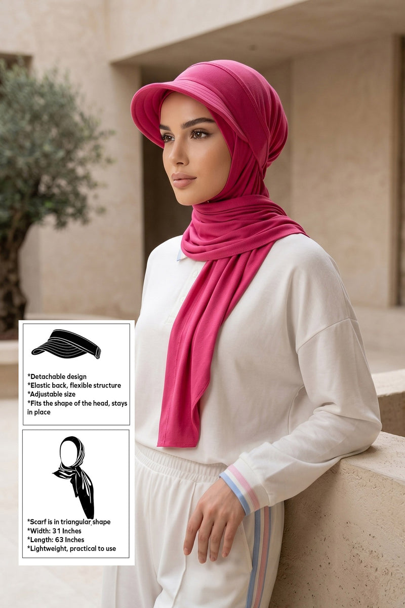 Practical Triangle Hijab with Adjustable Visor,SPS-2