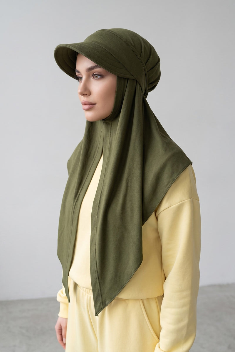 Practical Triangle Hijab with Adjustable Visor,SPS-2