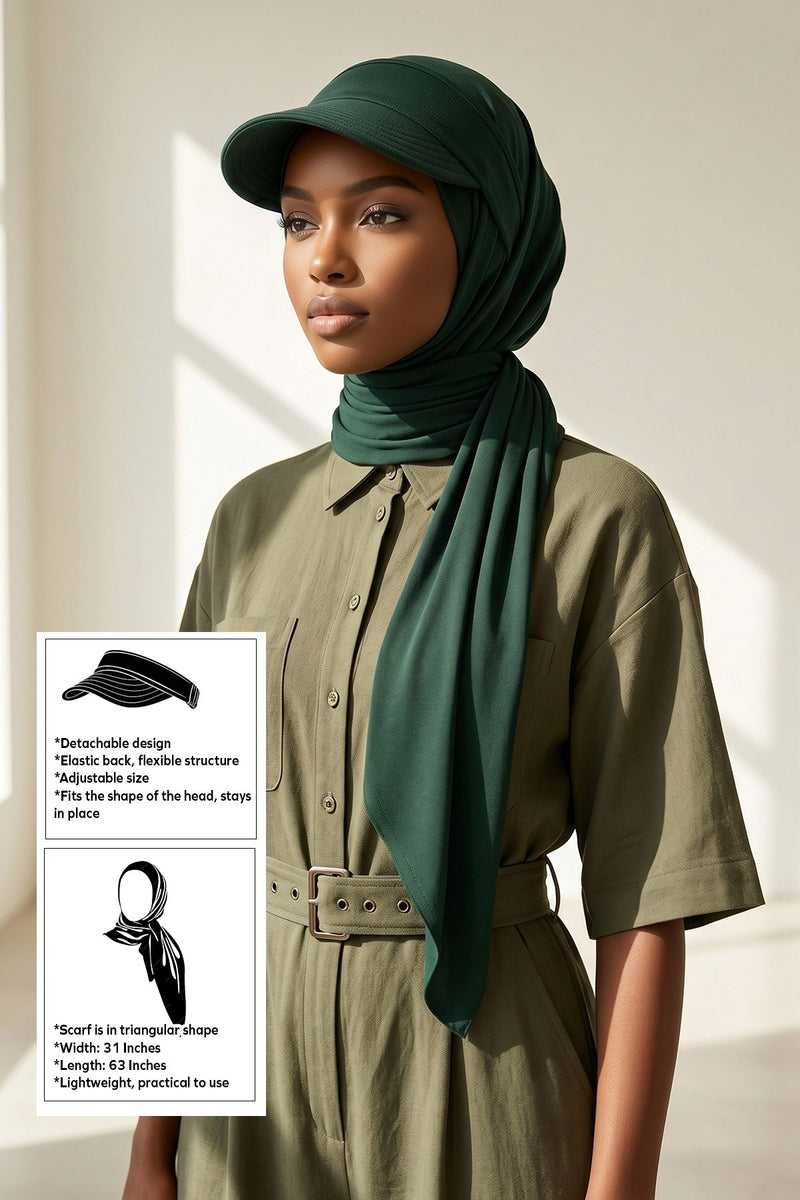 Practical Triangle Hijab with Adjustable Visor,SPS-2
