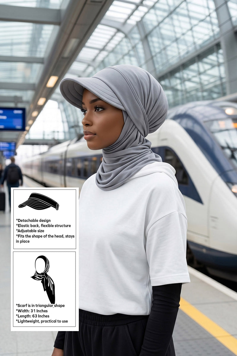 Practical Triangle Hijab with Adjustable Visor,SPS-2
