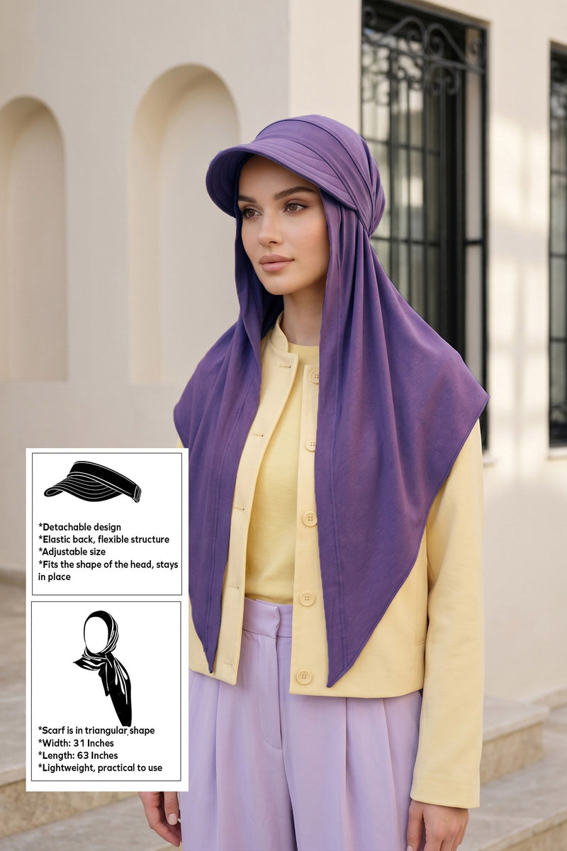 Practical Triangle Hijab with Adjustable Visor,SPS-2
