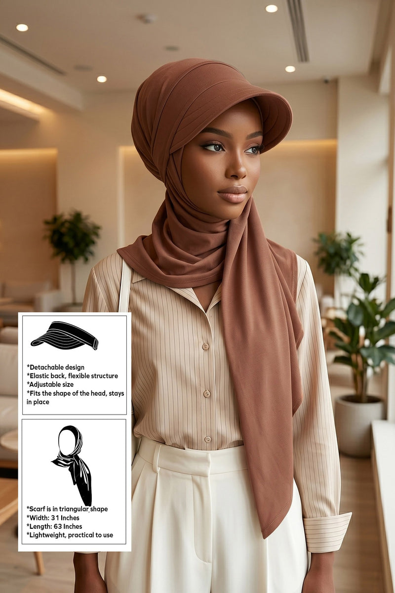 Practical Triangle Hijab with Adjustable Visor,SPS-2