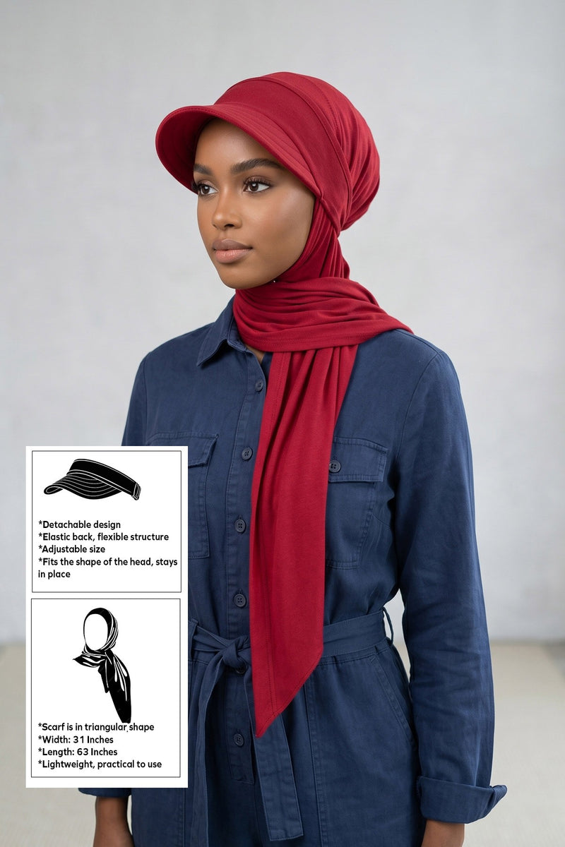 Practical Triangle Hijab with Adjustable Visor,SPS-2