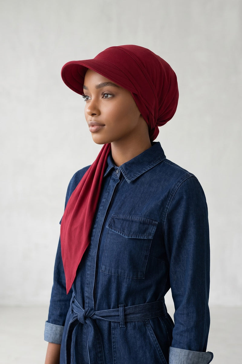 Practical Triangle Hijab with Adjustable Visor,SPS-2