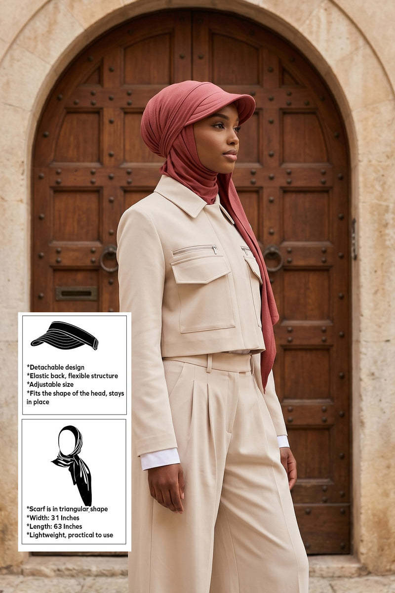 Practical Triangle Hijab with Adjustable Visor,SPS-2