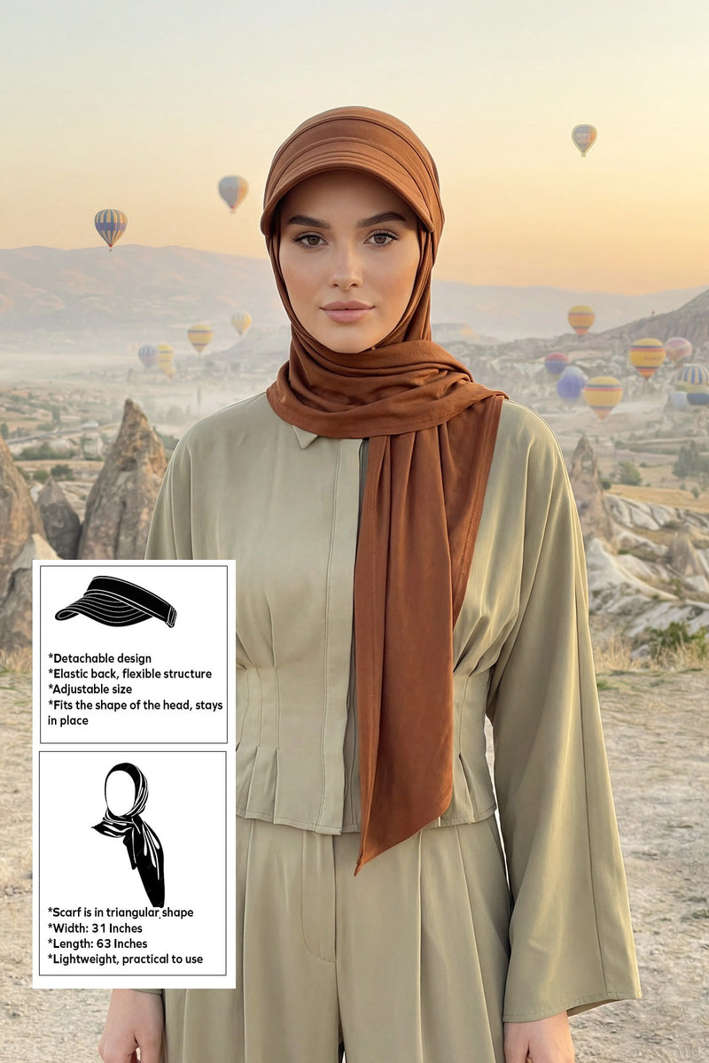 Practical Triangle Hijab with Adjustable Visor,SPS-2