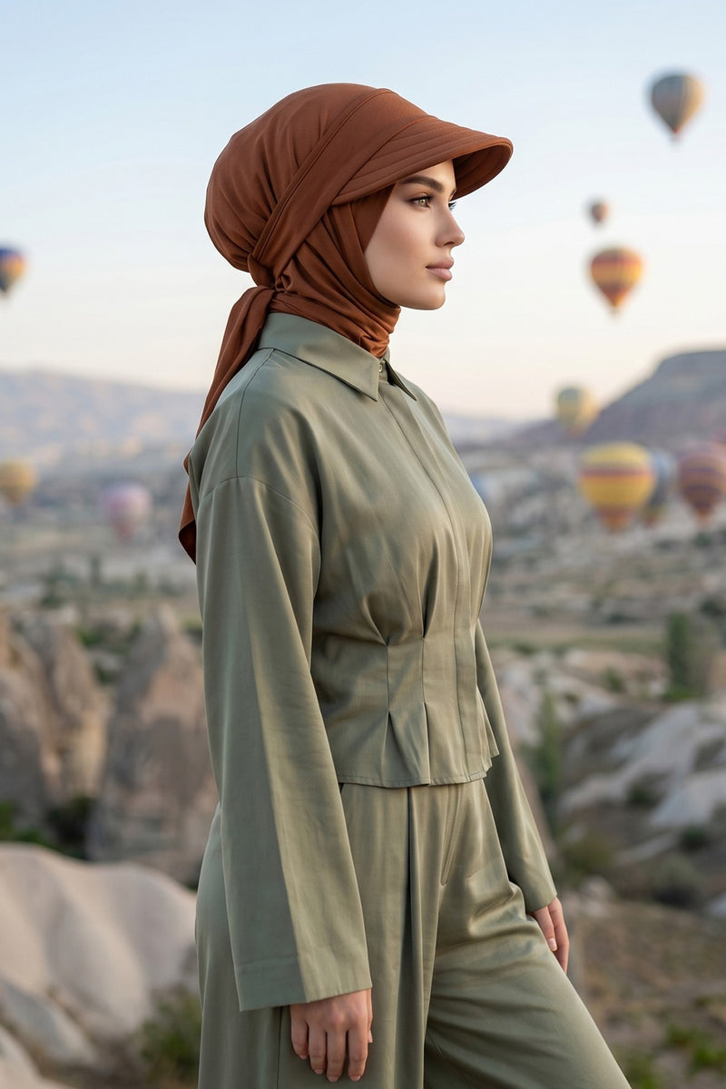 Practical Triangle Hijab with Adjustable Visor,SPS-2