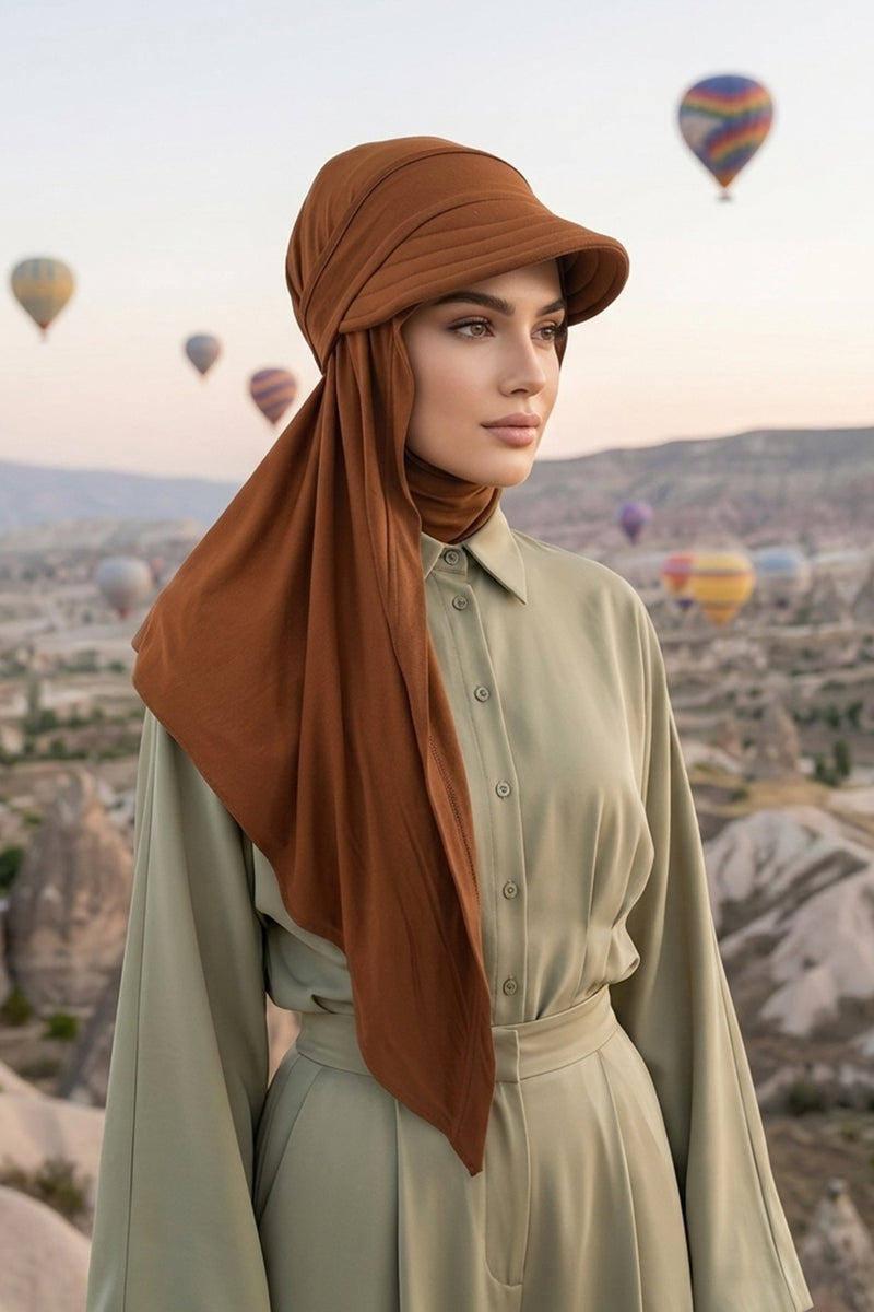 Practical Triangle Hijab with Adjustable Visor,SPS-2