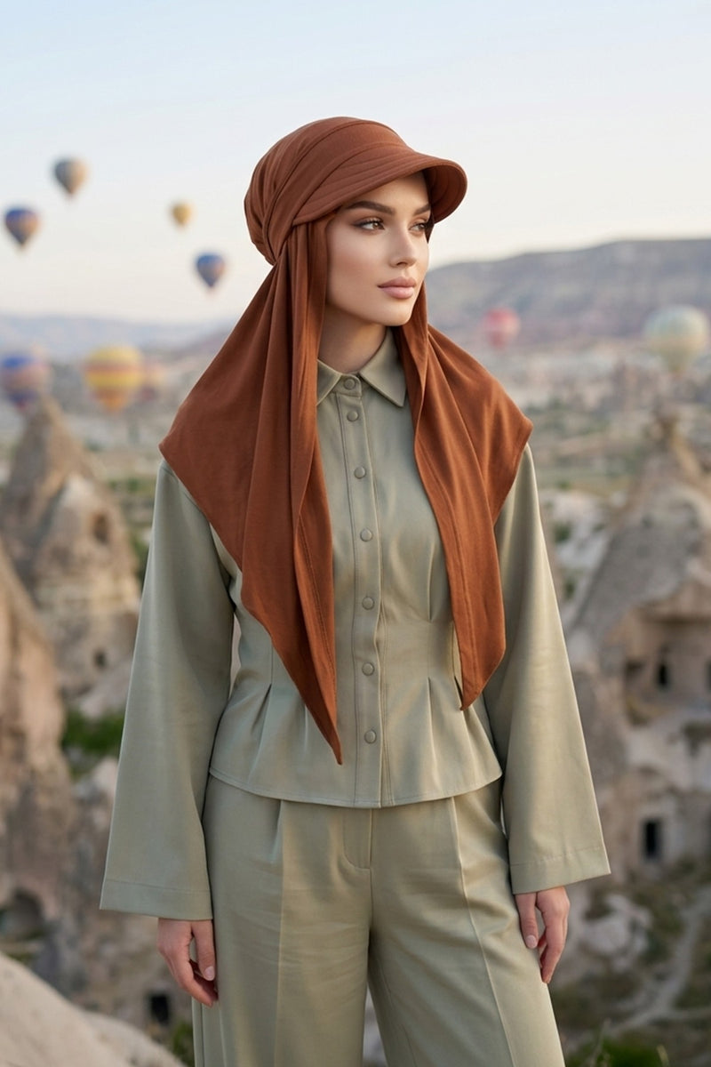 Practical Triangle Hijab with Adjustable Visor,SPS-2
