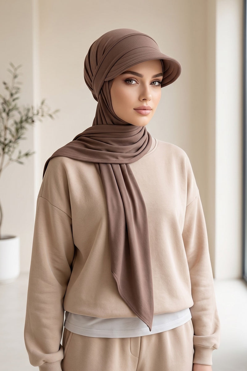 Practical Triangle Hijab with Adjustable Visor,SPS-2