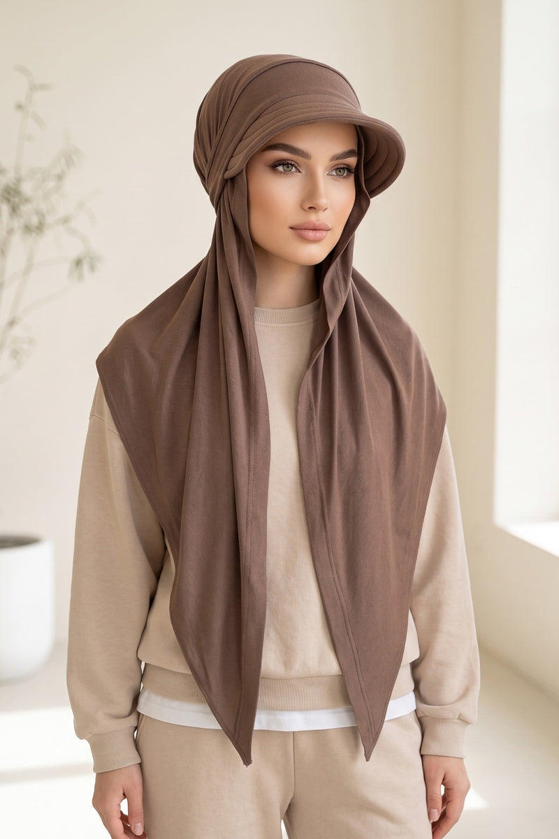 Practical Triangle Hijab with Adjustable Visor,SPS-2