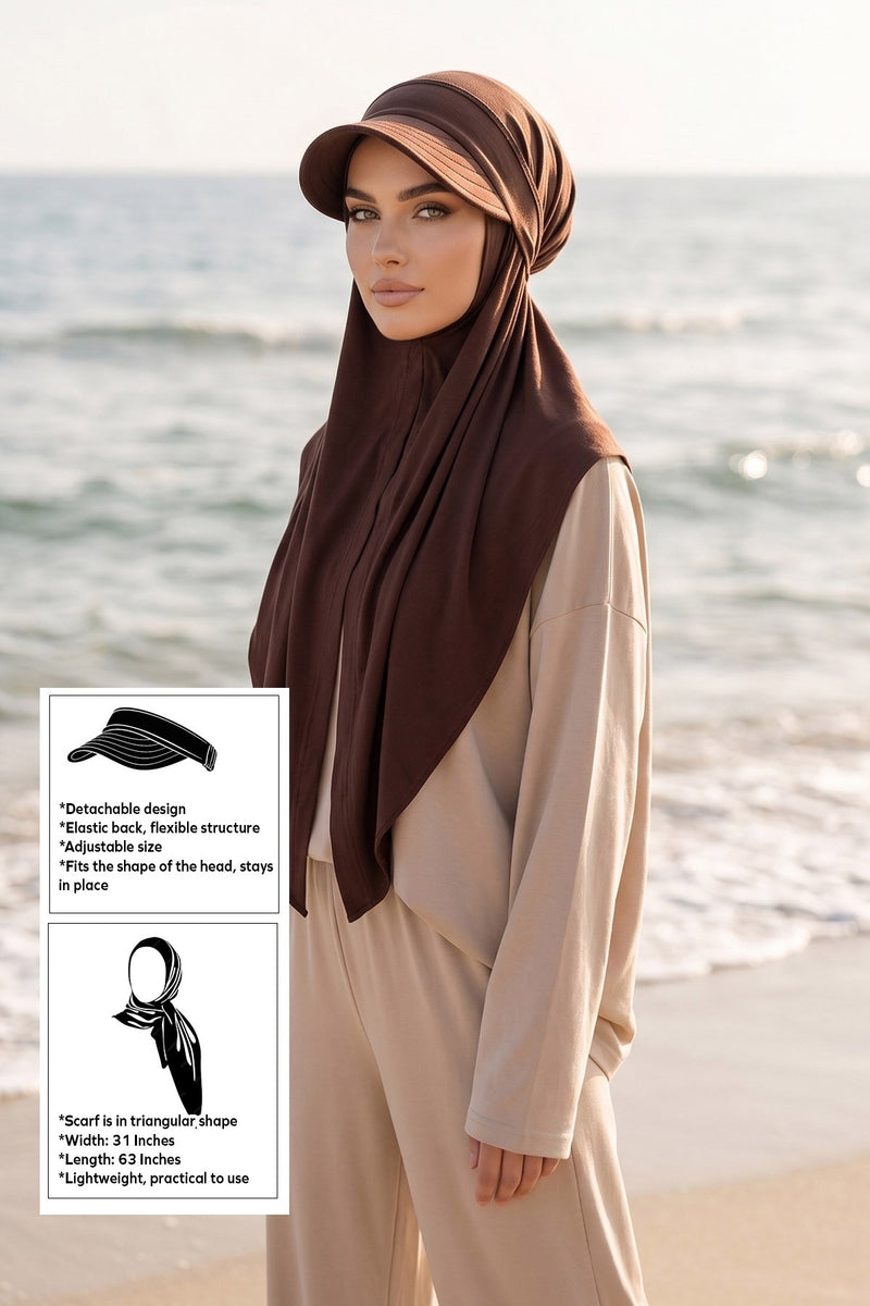 Practical Triangle Hijab with Adjustable Visor,SPS-2
