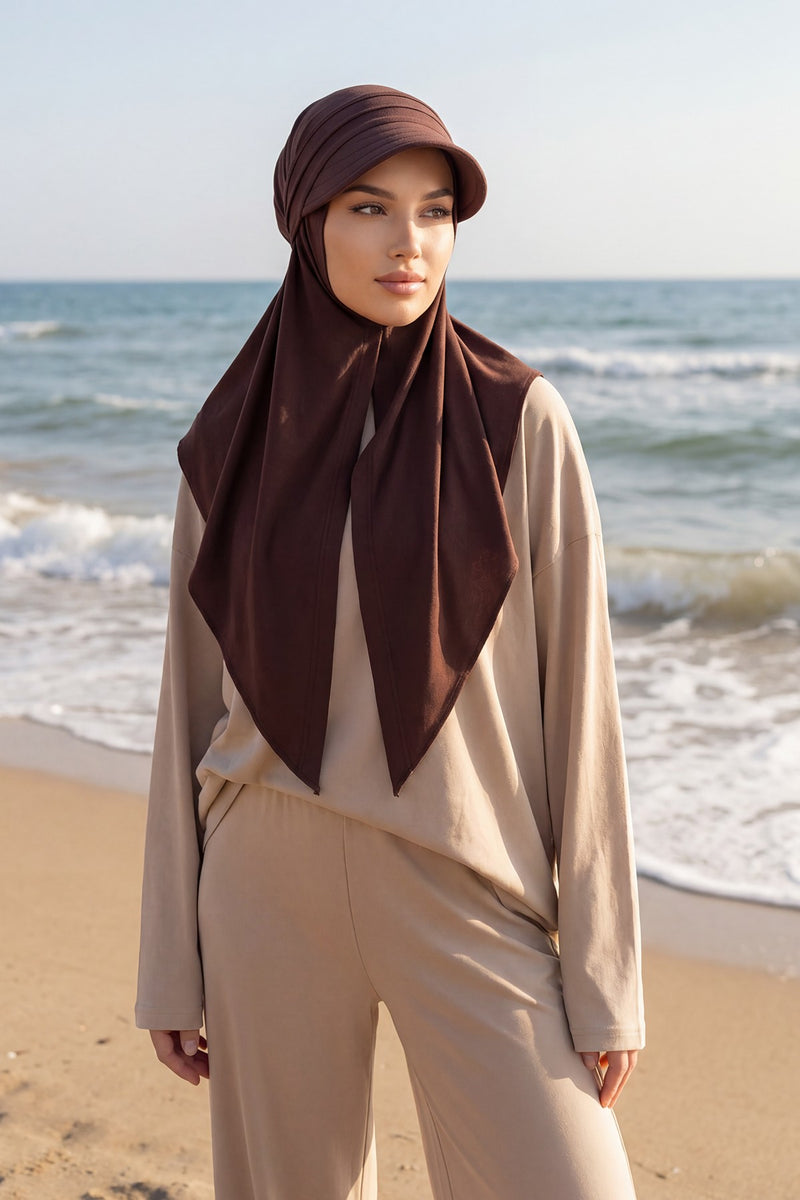 Practical Triangle Hijab with Adjustable Visor,SPS-2
