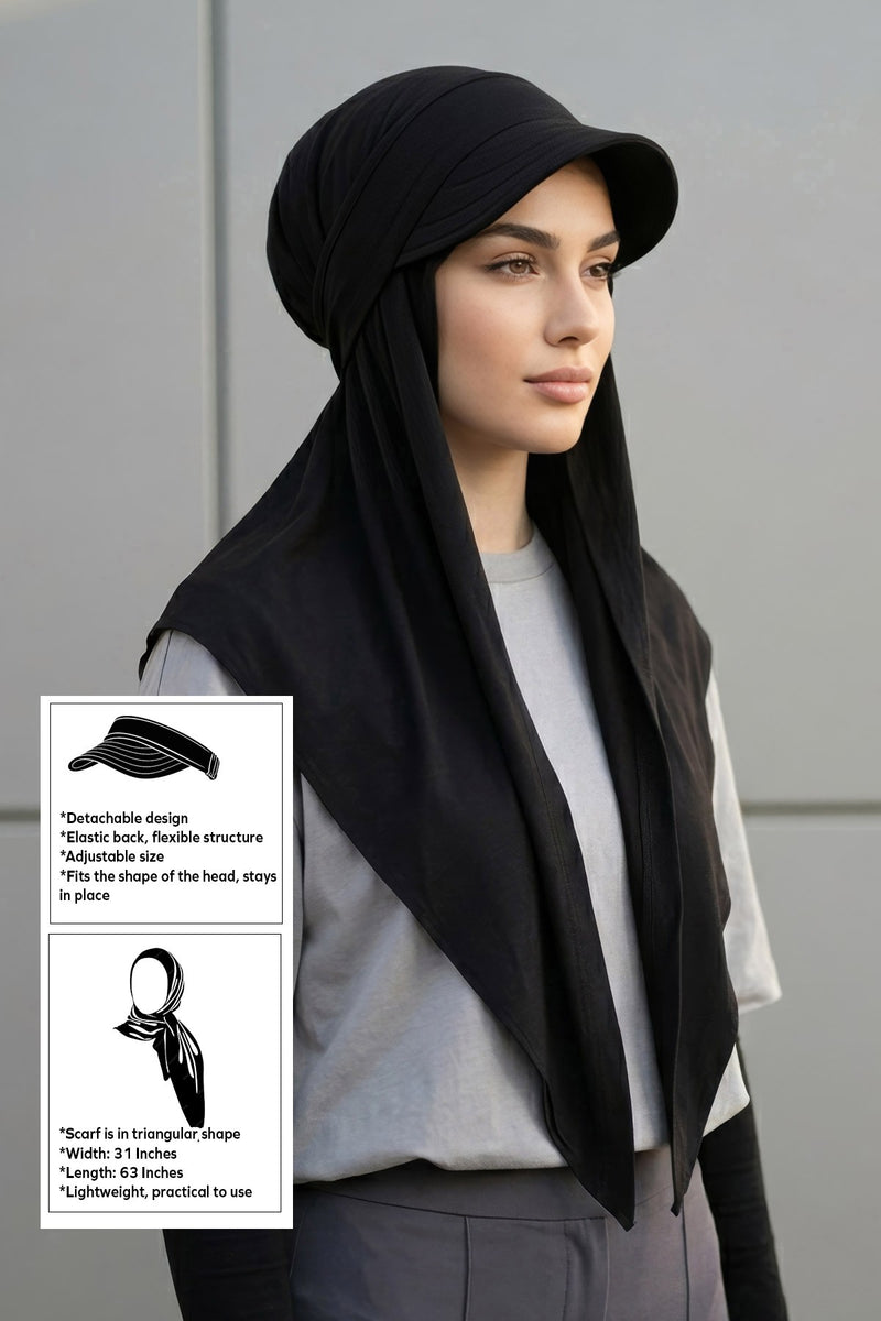 Practical Triangle Hijab with Adjustable Visor,SPS-2