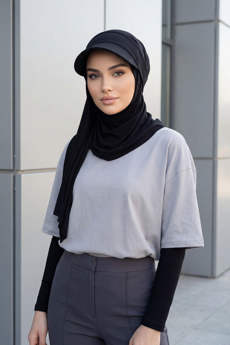 Practical Triangle Hijab with Adjustable Visor,SPS-2
