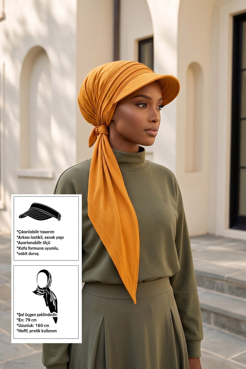 Practical Triangle Hijab with Adjustable Visor,SPS-2