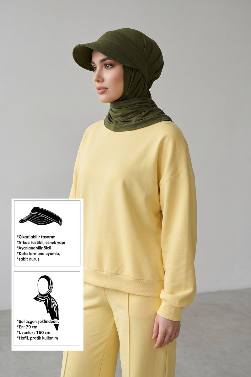 Practical Triangle Hijab with Adjustable Visor,SPS-2