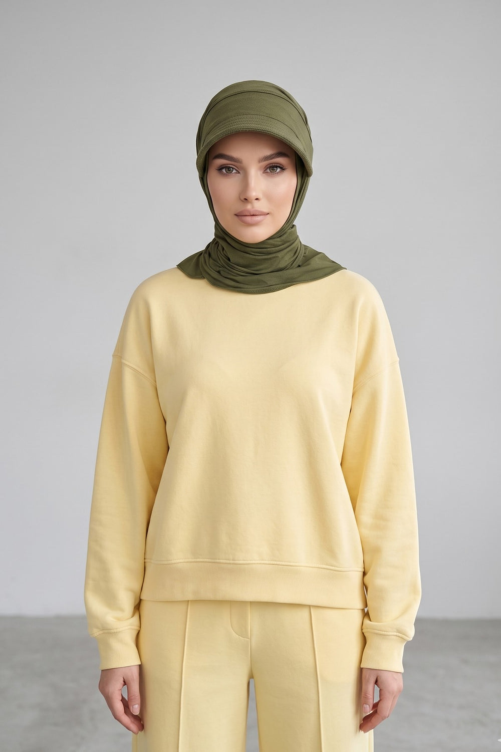Practical Triangle Hijab with Adjustable Visor,SPS-2 Army Green