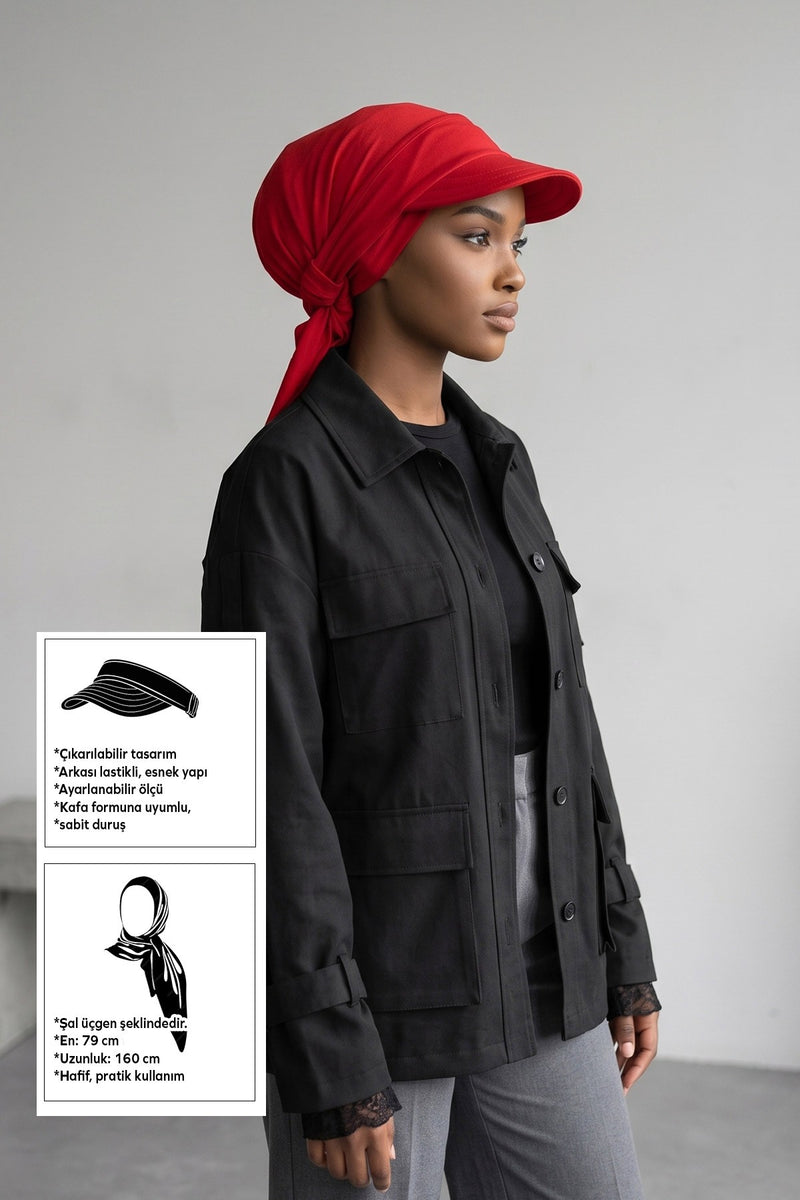 Practical Triangle Hijab with Adjustable Visor,SPS-2
