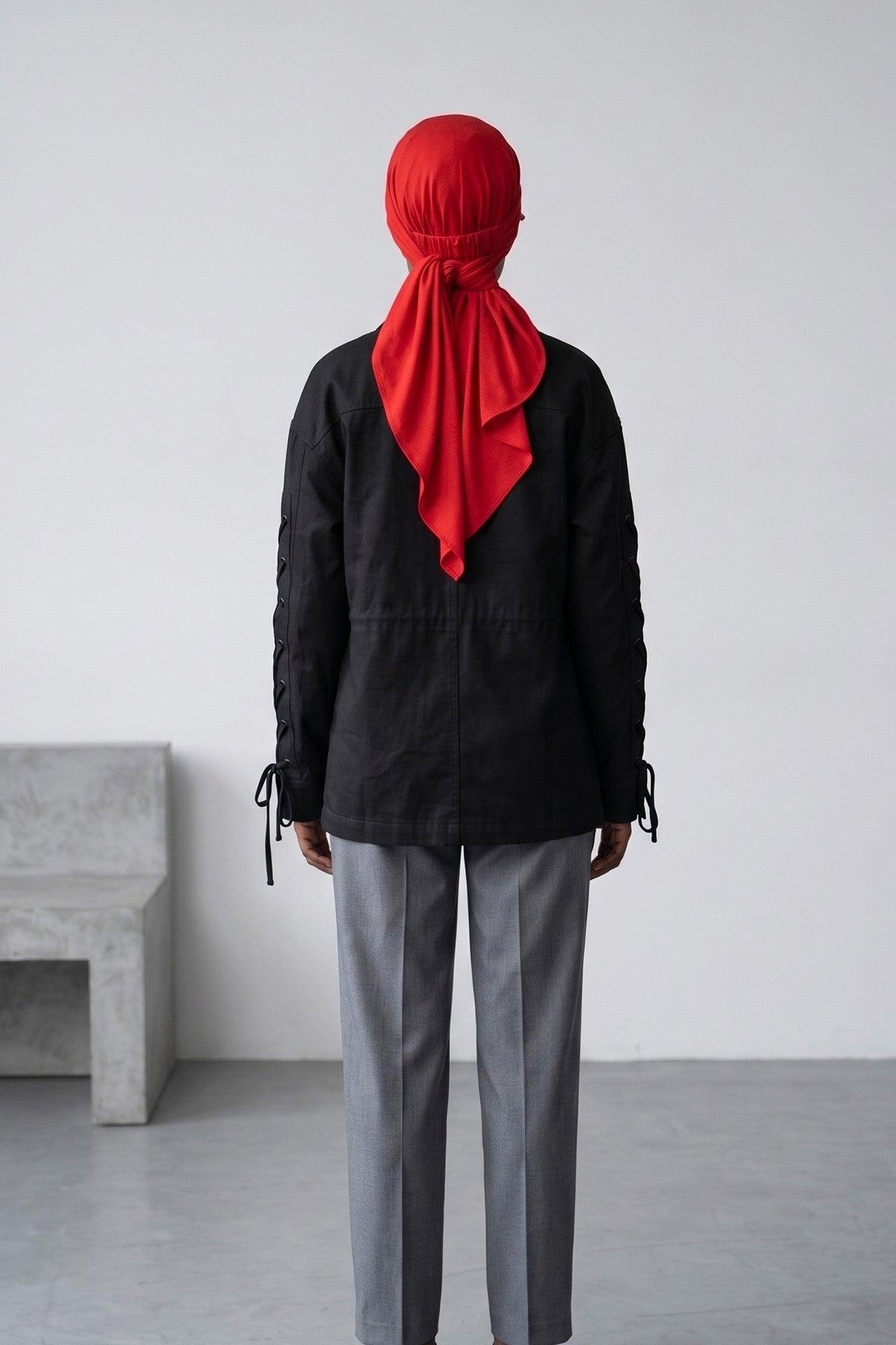 Practical Triangle Hijab with Adjustable Visor,SPS-2 Red
