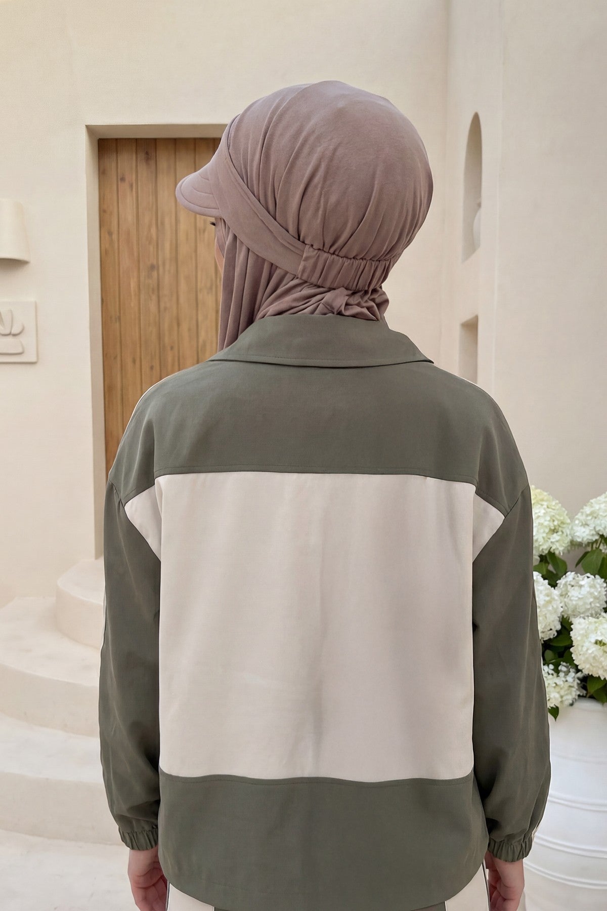 Practical Triangle Hijab with Adjustable Visor,SPS-2 Mink