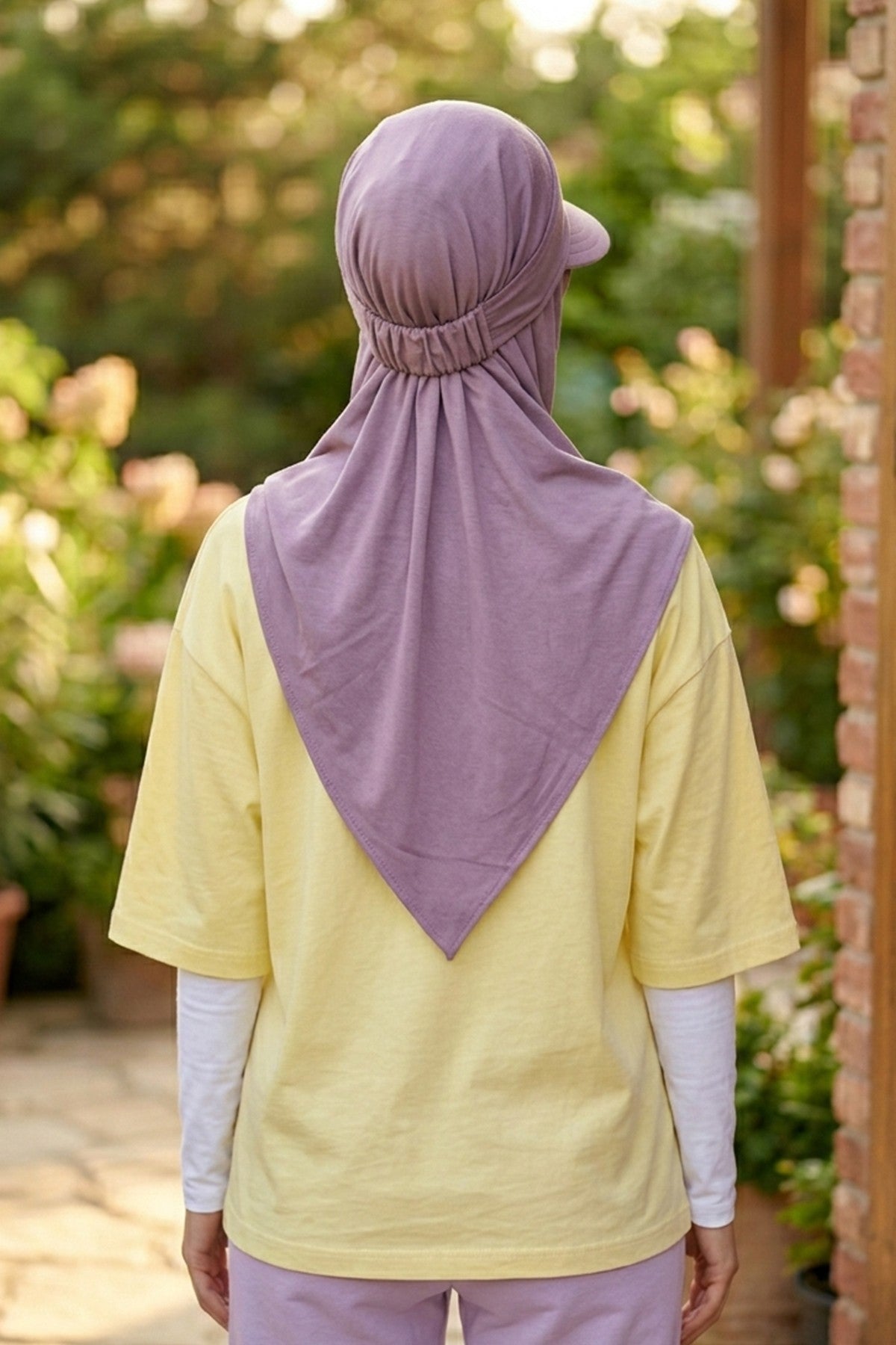 Practical Triangle Hijab with Adjustable Visor,SPS-2 Lilac