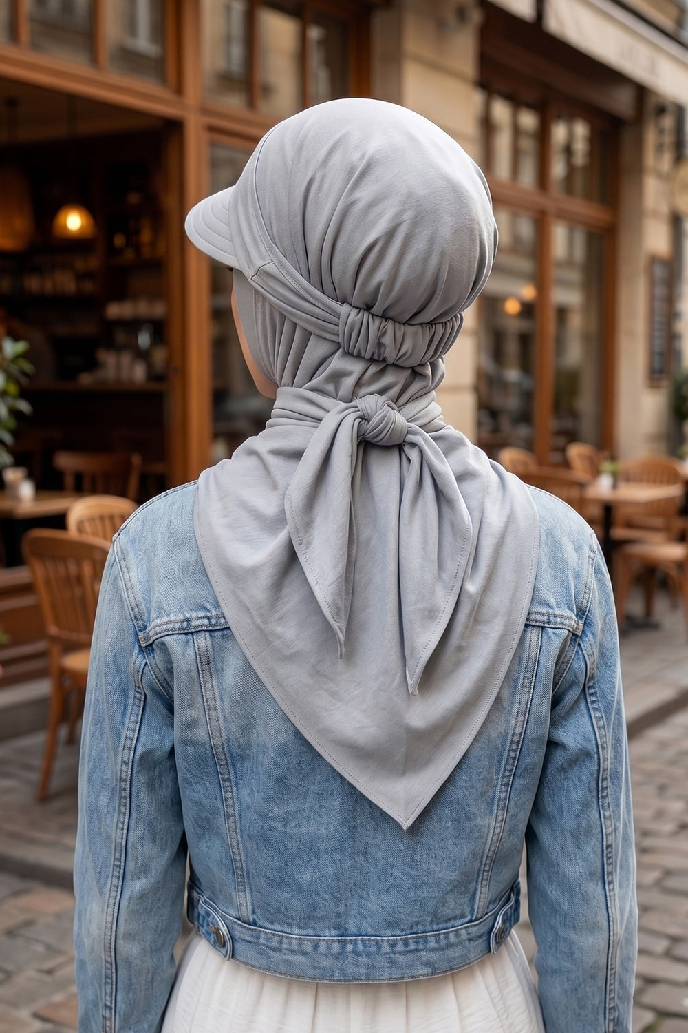 Practical Triangle Hijab with Adjustable Visor,SPS-2 Grey 2