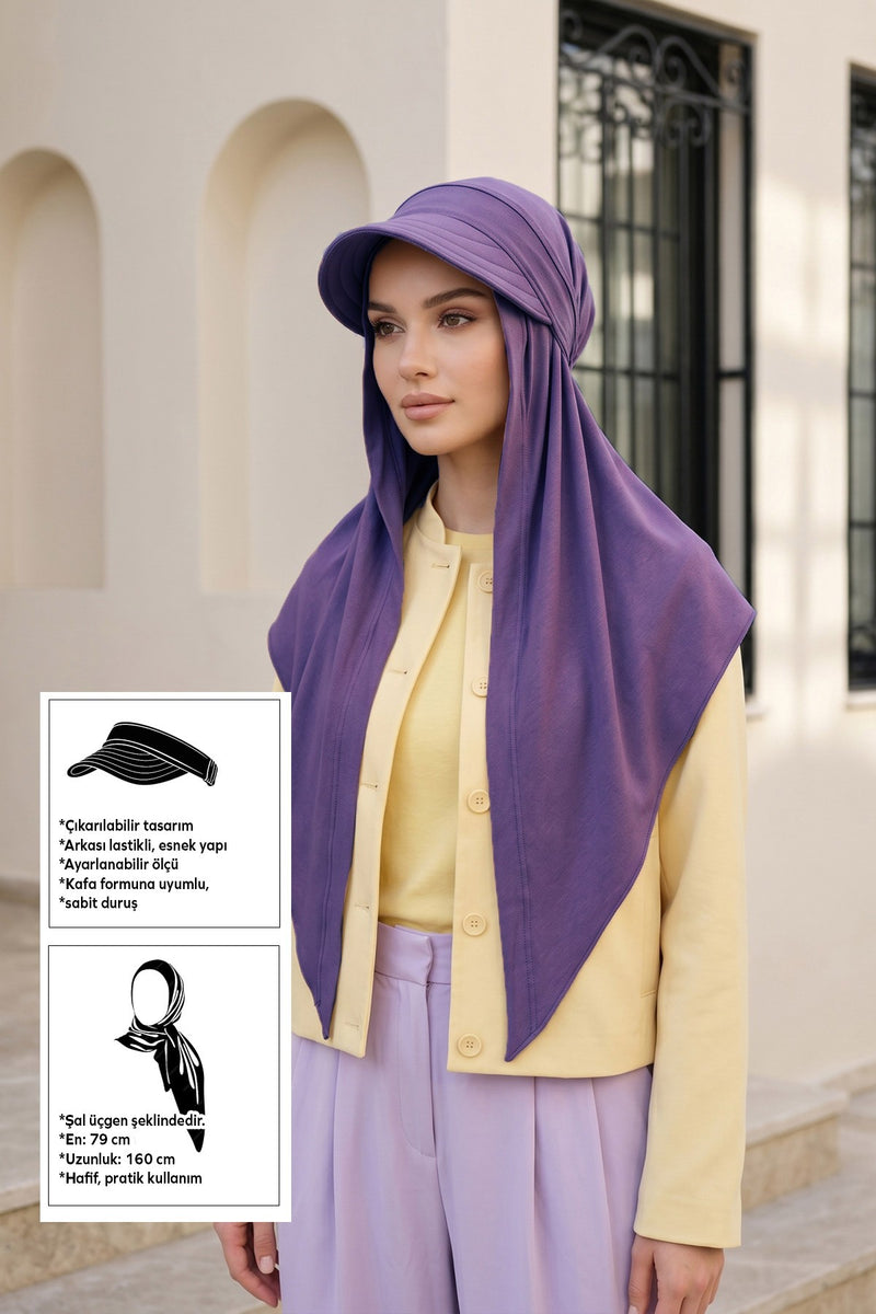 Practical Triangle Hijab with Adjustable Visor,SPS-2