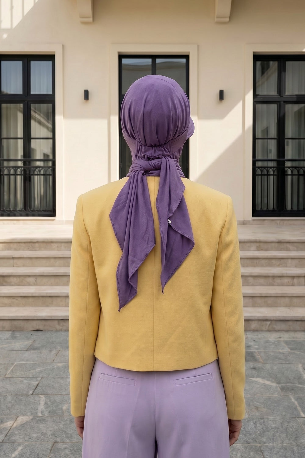 Practical Triangle Hijab with Adjustable Visor,SPS-2 Purple 2