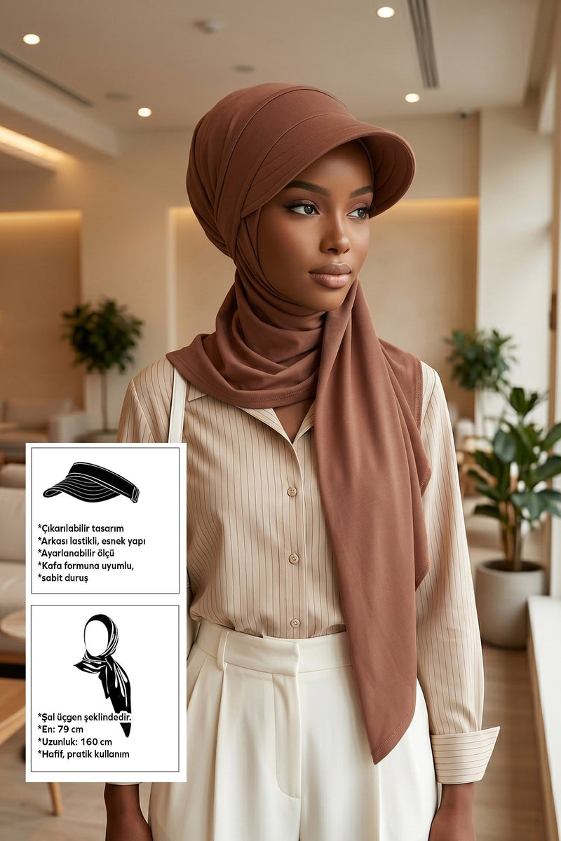 Practical Triangle Hijab with Adjustable Visor,SPS-2