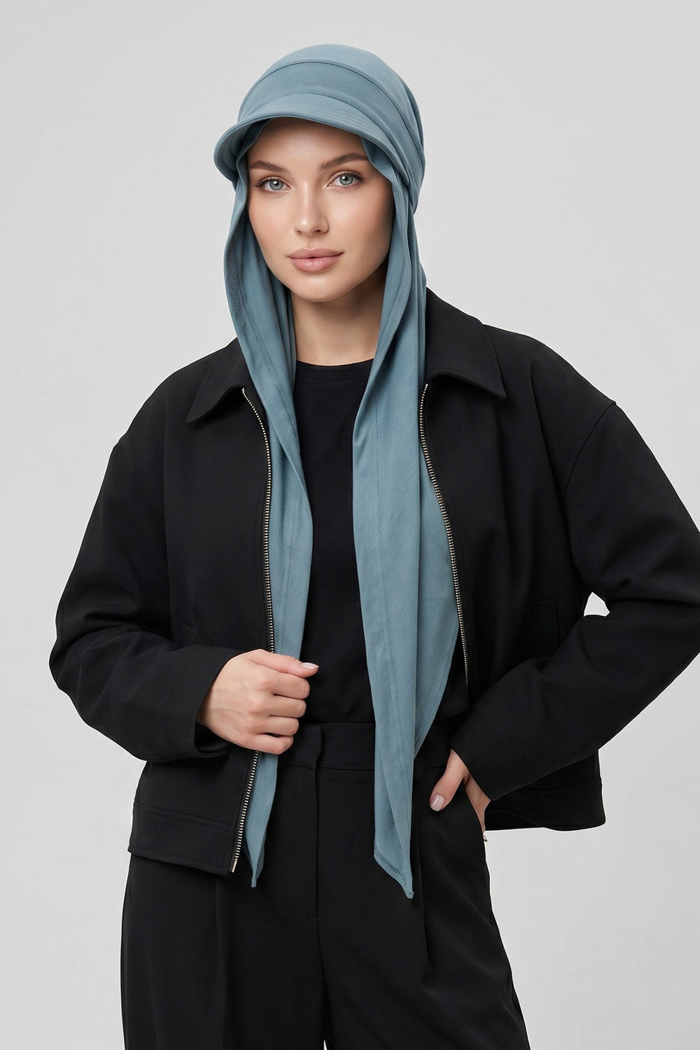 Practical Triangle Hijab with Adjustable Visor,SPS-2 Dark Mint
